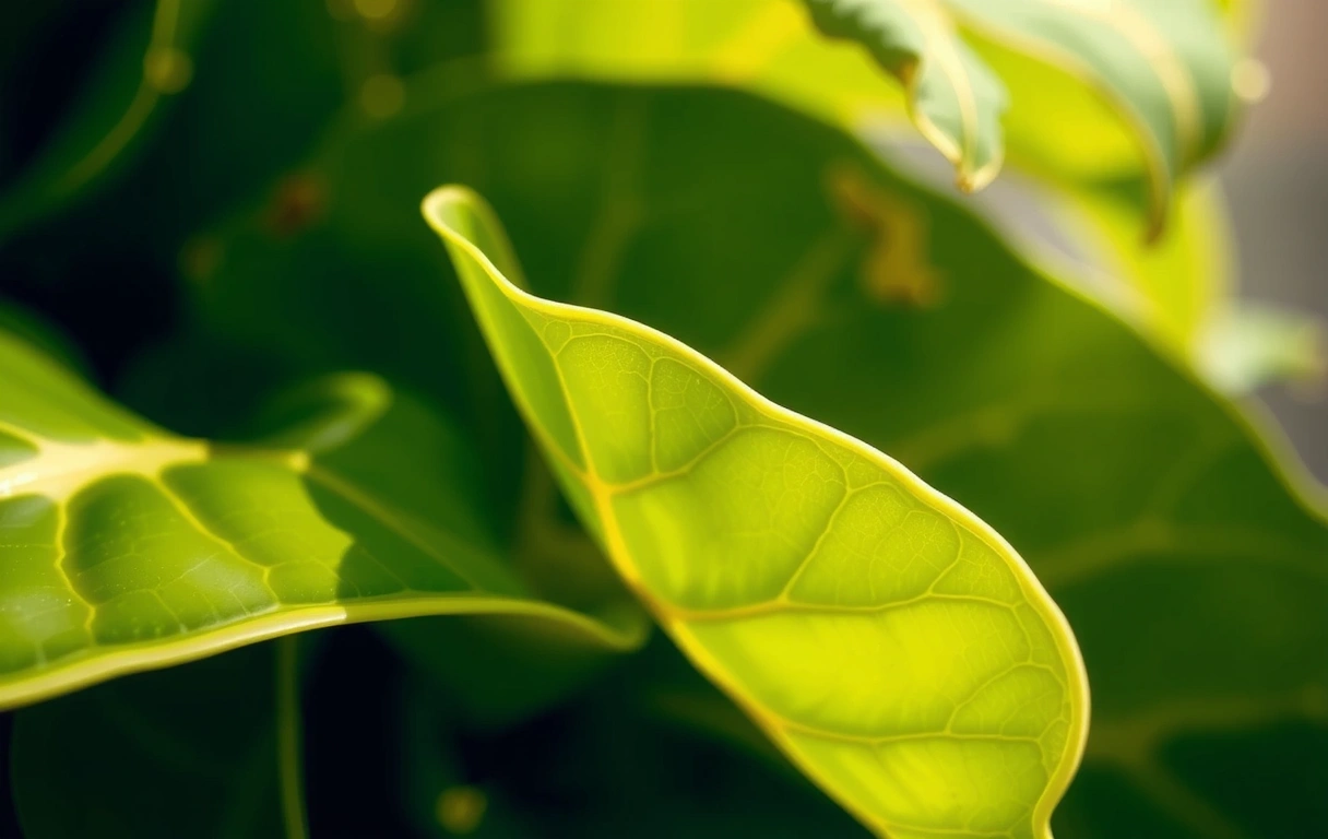 Veines d'une feuille en gros plan
