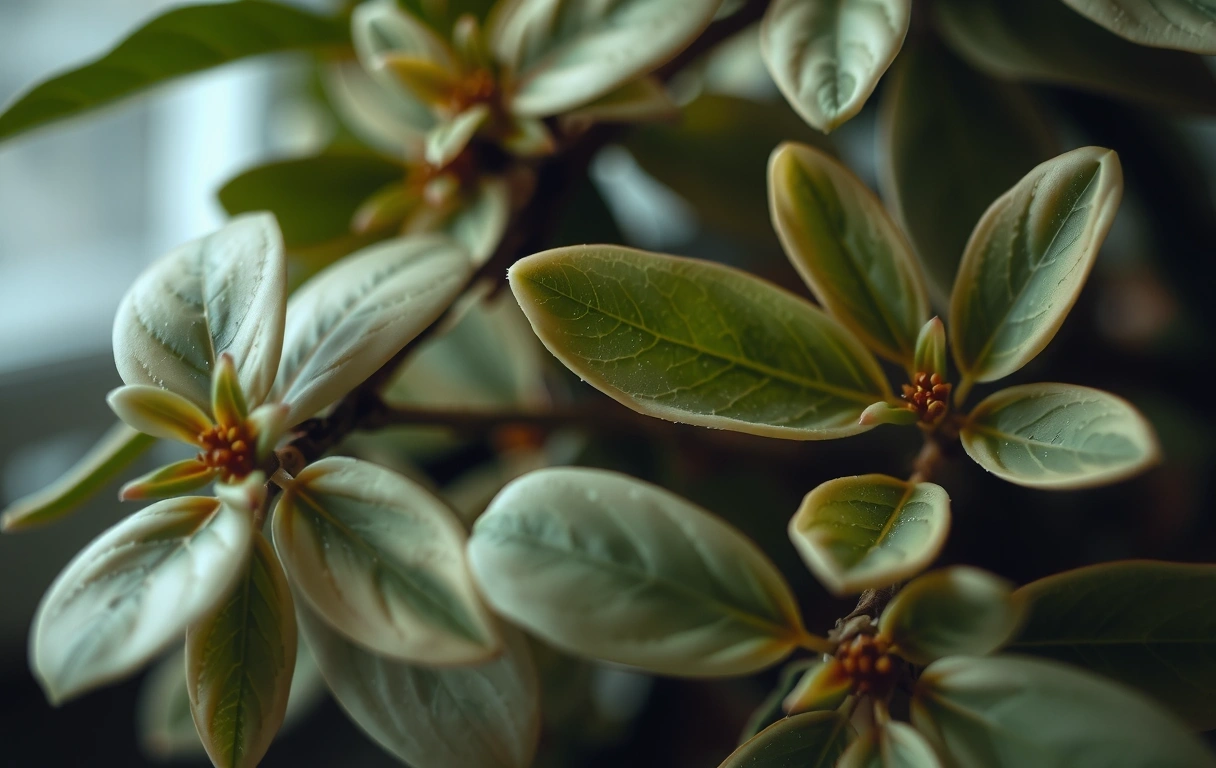 Surface vitrée impeccable reflétant une feuille