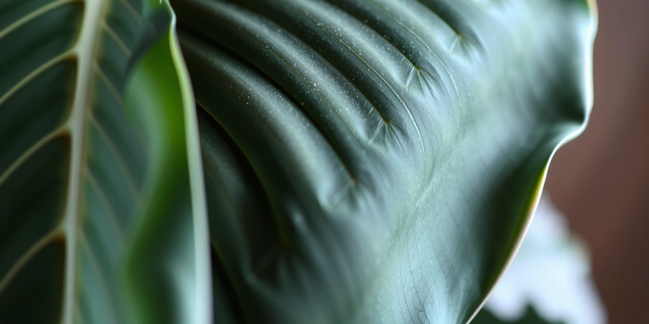 Feuille de Monstera macro
